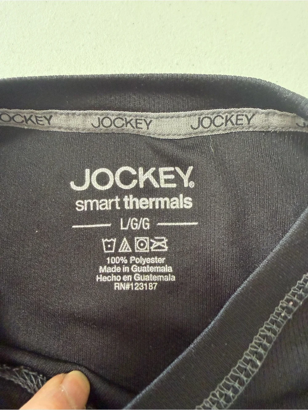 Base Layer Shirt LG Jockey Black Long Sleeves Thermal Style Pull-On Crew Neck